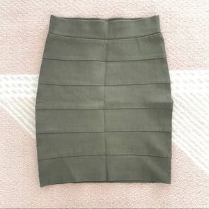 Tan bandage pencil skirt
